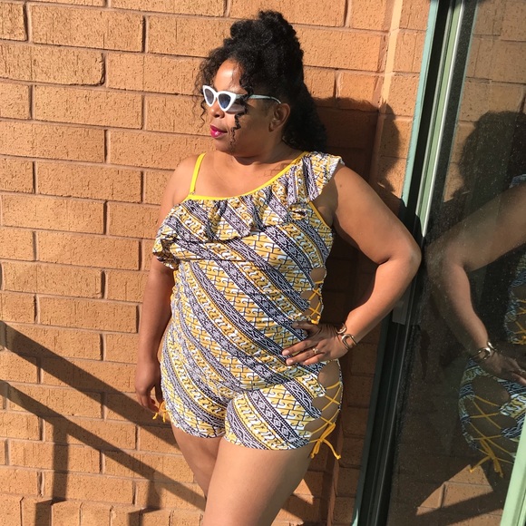2pc Plus size print swimsuit set - Picture 5 of 7